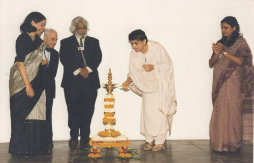 Inauguration of the Women In Architecture 2000 Plus Conference. (L-R Brinda Somaya, Minoo Mistry, Ashley De Vos, Yasmeen Lari)