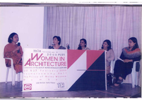 Panel Discussion Women In Architecture 2000 Plus Conference(L-R Gita Balakrishnan, Kirtida Unwala Afroza Ahmed, Sandhya Sawant, Abha Narain Lambah)